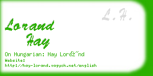 lorand hay business card
